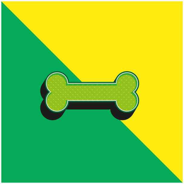 Кость зеленый и желтый современный 3D логотип векторной иконки - Вектор,изображение