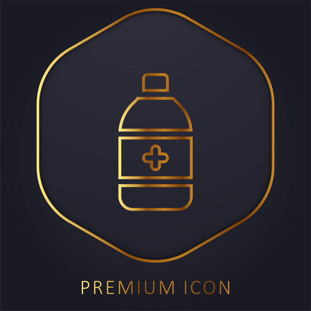Alcohol línea de oro logotipo premium o icono - Vector, imagen