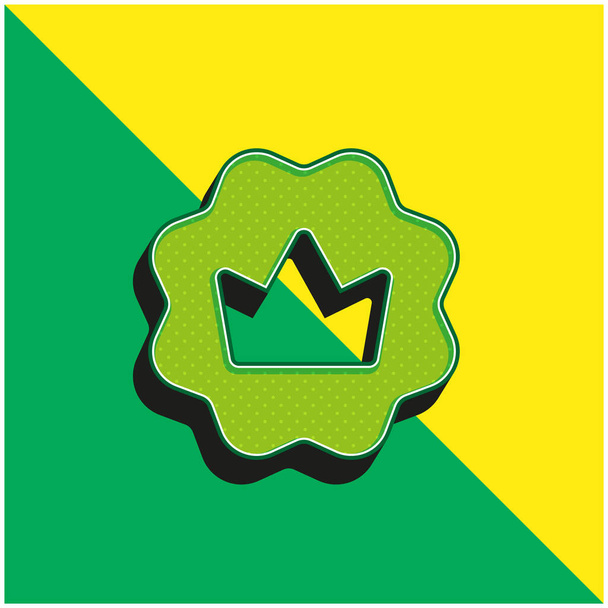 Odznaka Zielone i żółte nowoczesne logo wektora 3D - Wektor, obraz