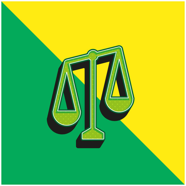 Balance verde y amarillo moderno logotipo del icono del vector 3d - Vector, imagen