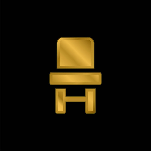 Cadeira do bebê banhado a ouro ícone metálico ou vetor logotipo - Vetor, Imagem