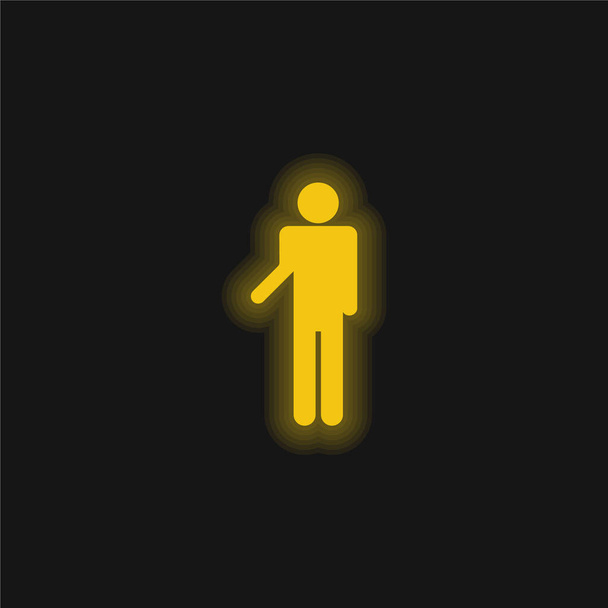 Silhouette di base giallo brillante icona al neon - Vettoriali, immagini