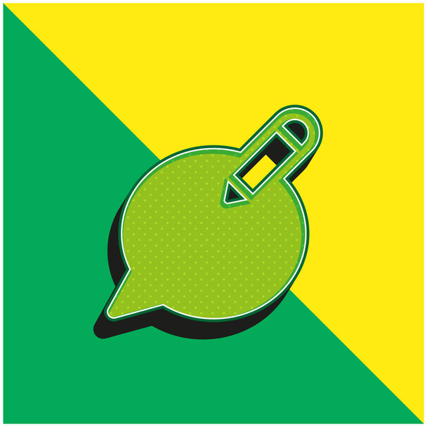 Añadir texto verde y amarillo moderno 3d vector icono logo - Vector, imagen