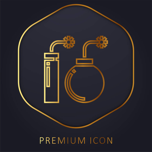 Explosión de línea dorada logotipo premium o icono - Vector, Imagen