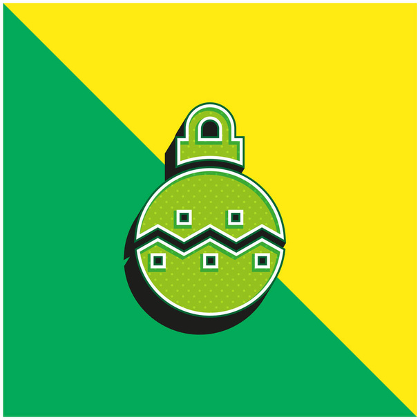 Bauble Groen en geel modern 3D vector icoon logo - Vector, afbeelding