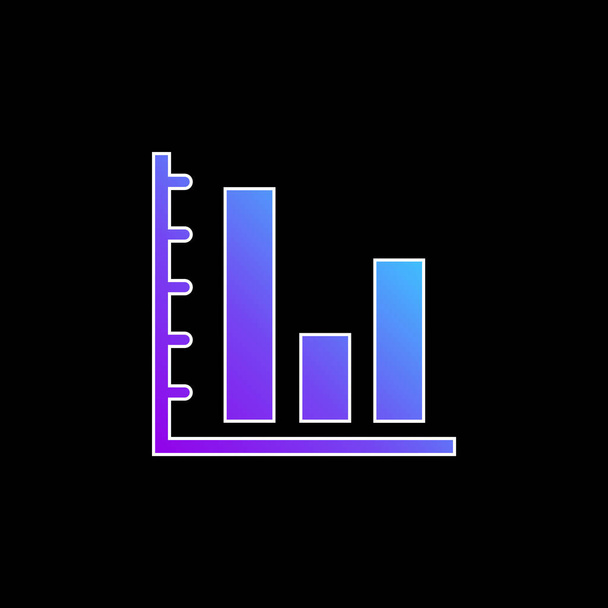İş İstatistiklerinin Çubuk Grafiği mavi eğimli vektör simgesi - Vektör, Görsel