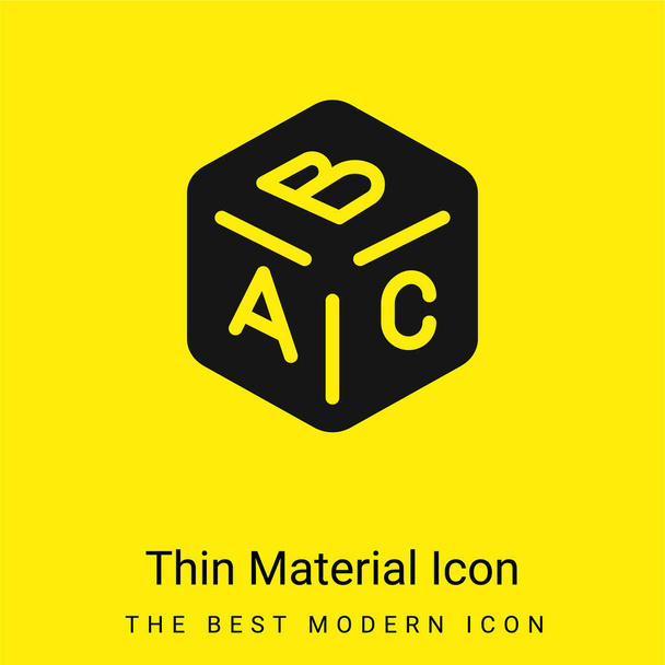 Bloque mínimo icono de material amarillo brillante - Vector, Imagen