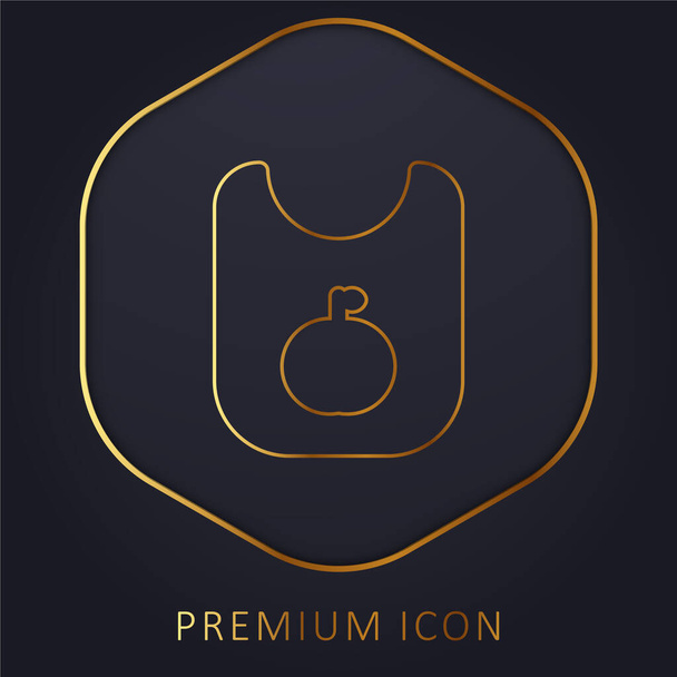 Bib línea dorada logotipo premium o icono - Vector, Imagen