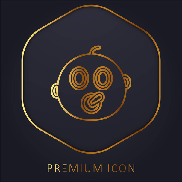 Baby gouden lijn premium logo of pictogram - Vector, afbeelding