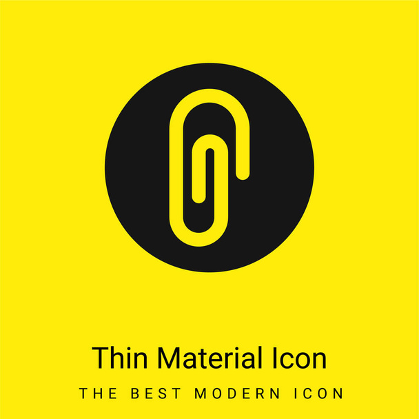 Adjuntar mínimo icono de material amarillo brillante - Vector, imagen