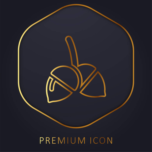 Acorn zlatá čára prémie logo nebo ikona - Vektor, obrázek