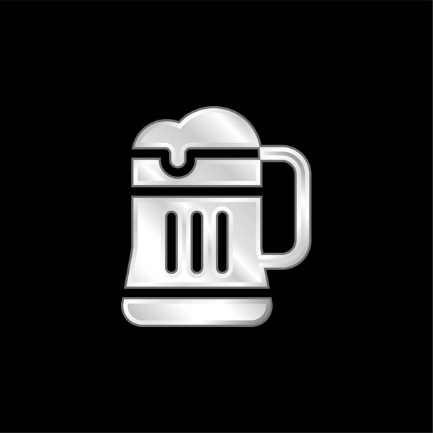 Beverage silver plated metallic icon - Vector, Image
