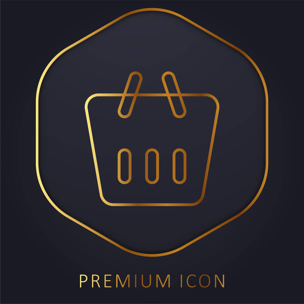 Panier ligne d'or logo premium ou icône - Vecteur, image