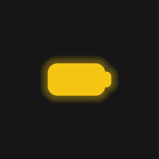 Bateria amarelo brilhante ícone de néon - Vetor, Imagem