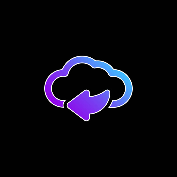 Atrás Flecha En Internet Nube azul gradiente icono de vector - Vector, Imagen