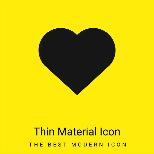 Big Heart minimális fényes sárga anyag ikon - Vektor, kép