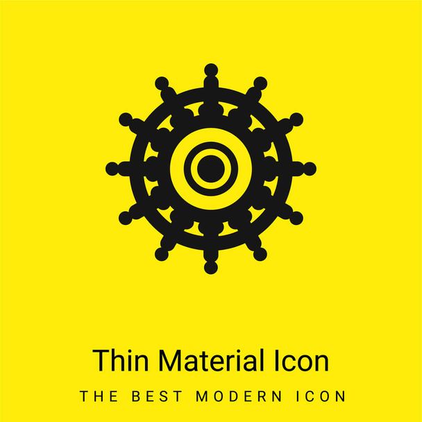 Big Helm mínimo icono de material amarillo brillante - Vector, Imagen