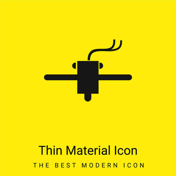 3d Printer Tool minimal bright yellow material icon - Vector, Image