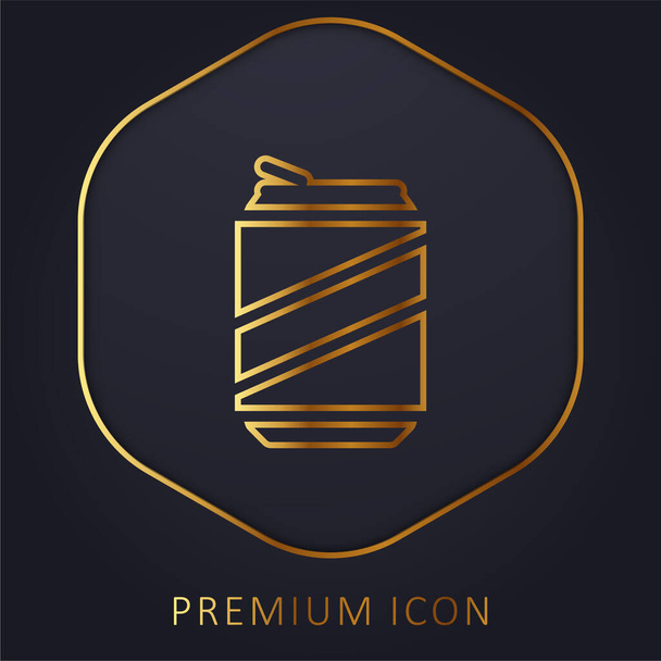 Cerveza línea dorada logotipo premium o icono - Vector, Imagen
