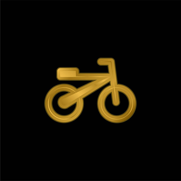 Bicycle gold plated metalic icon or logo vector - Vector, Image