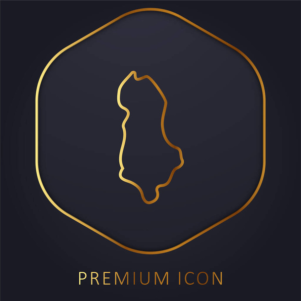 Albania línea de oro logotipo premium o icono - Vector, Imagen