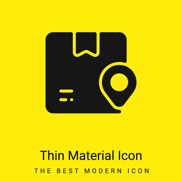 Box minimal bright yellow material icon - Vector, Image