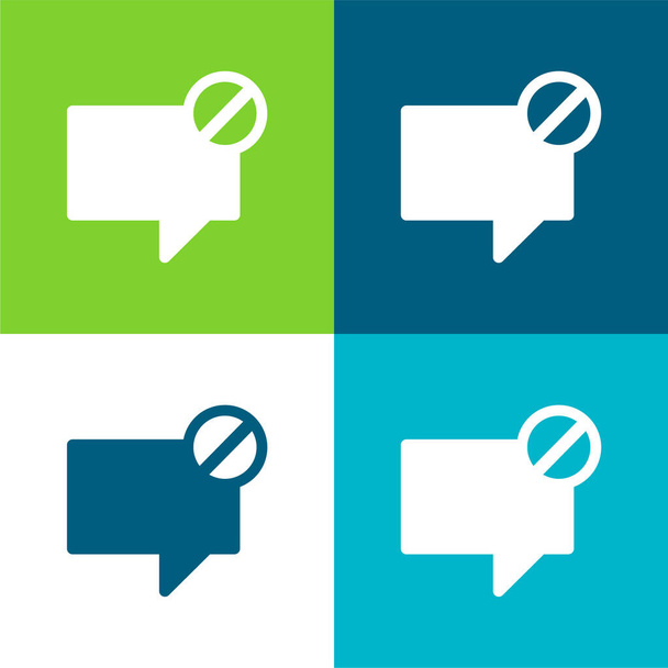 Blocca messaggio Set di icone minime a quattro colori - Vettoriali, immagini