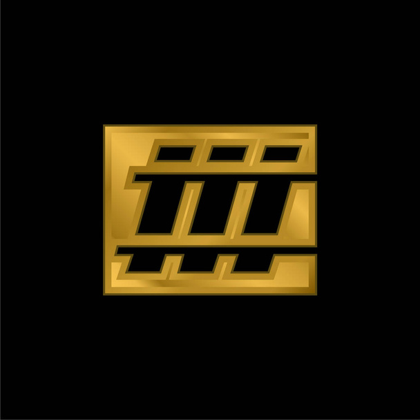 Белу-Оризонти Метро Логотип позолоченный металлическая икона или логотип вектор - Вектор,изображение