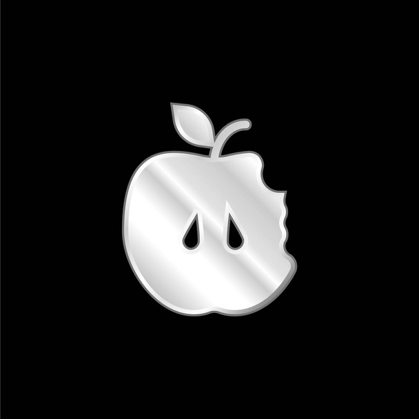 Apple argento placcato icona metallica - Vettoriali, immagini