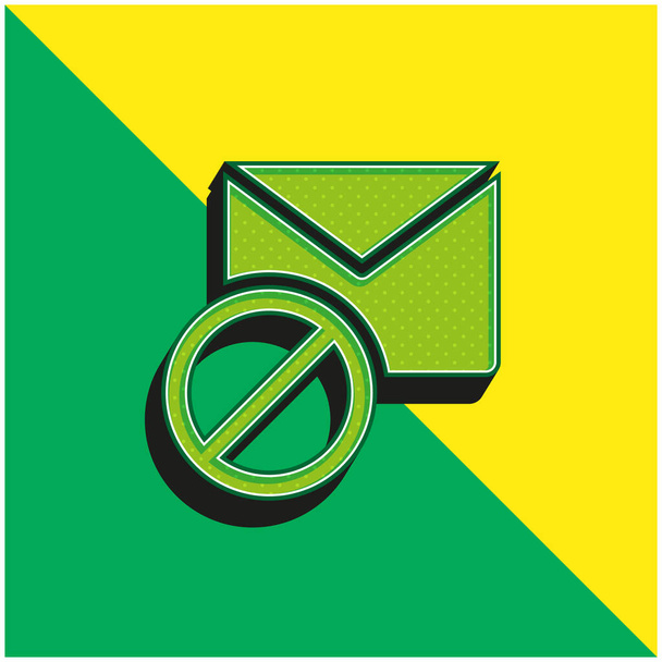 Bloqué vert et jaune moderne logo icône vectorielle 3d - Vecteur, image