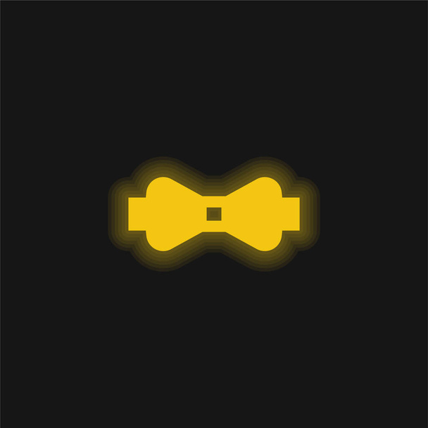 strik gele gloeiende neon pictogram - Vector, afbeelding