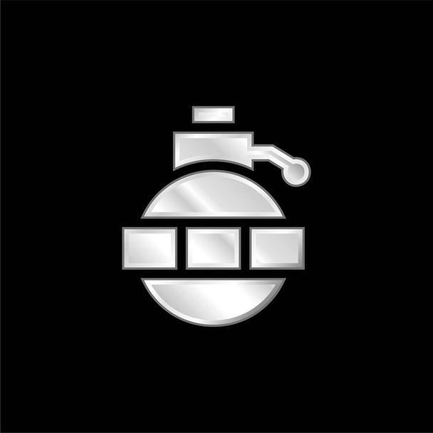 Bomba postříbřená kovová ikona - Vektor, obrázek