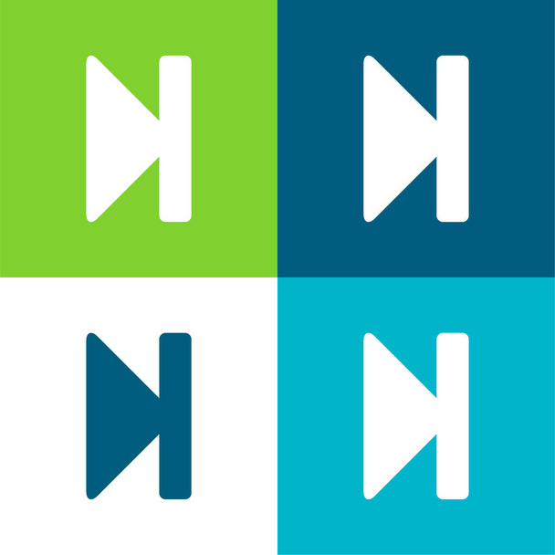 Botão Avançado Conjunto de ícones mínimos de quatro cores plano - Vetor, Imagem