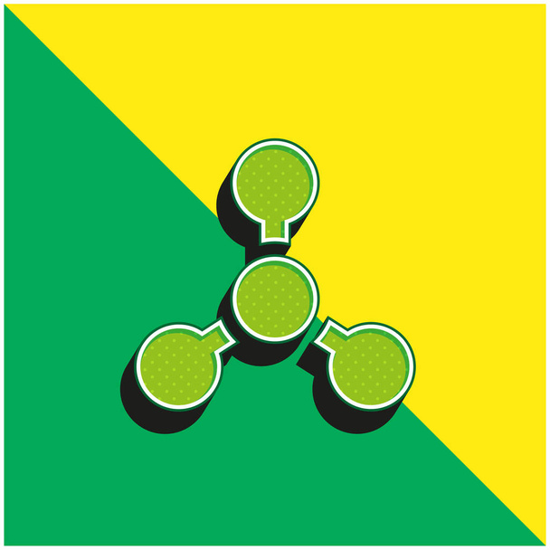 Biologie Logo vectoriel 3D moderne vert et jaune - Vecteur, image