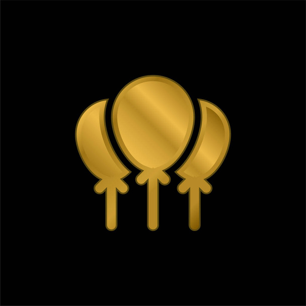 Повітряна куля золота металева піктограма або вектор логотипу
 - Вектор, зображення