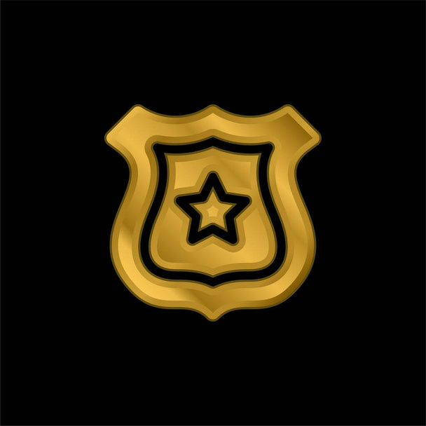 Insignia chapado en oro icono metálico o logotipo vector - Vector, Imagen