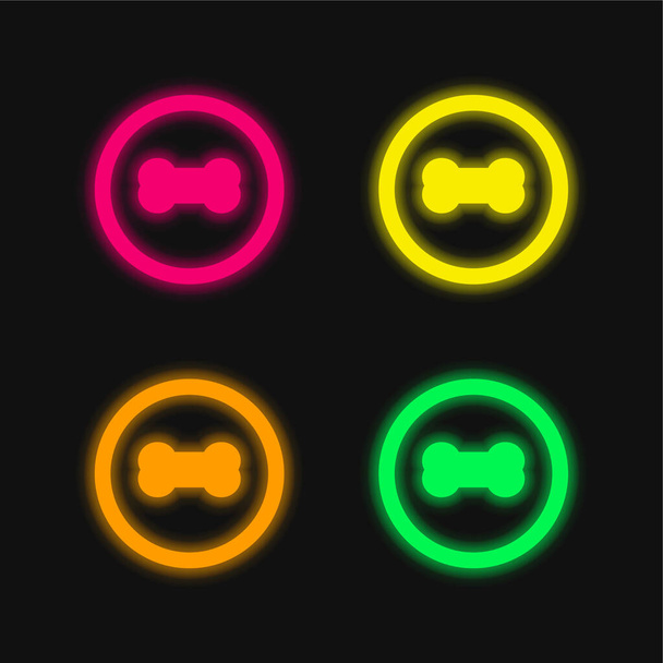 Icône vectorielle néon lumineuse à quatre couleurs - Vecteur, image