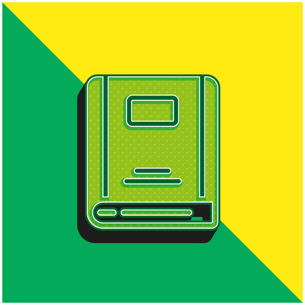 Buch Grünes und gelbes modernes 3D-Vektorsymbol-Logo - Vektor, Bild