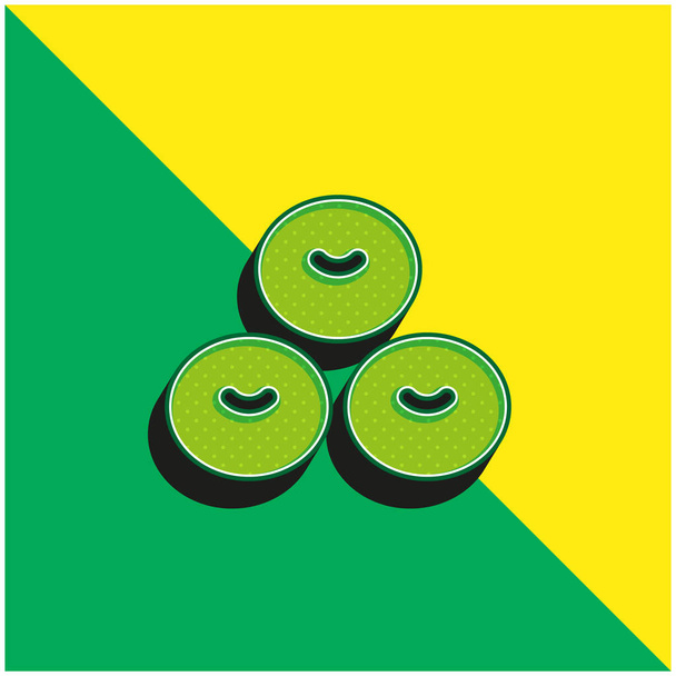 Logo moderno dell'icona vettoriale 3d verde e giallo delle cellule sanguigne - Vettoriali, immagini