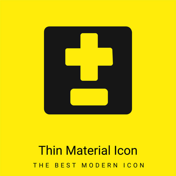 Добавить и вычесть Символы минимальный ярко-желтый значок материала - Вектор,изображение