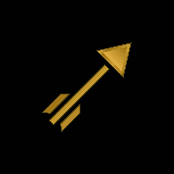 Tiro con arco chapado en oro icono metálico o logo vector - Vector, Imagen