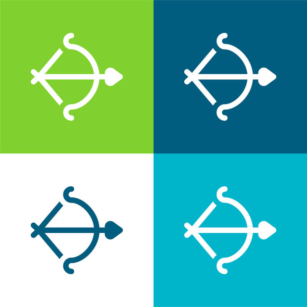 Arc Lapos négy szín minimális ikon készlet - Vektor, kép