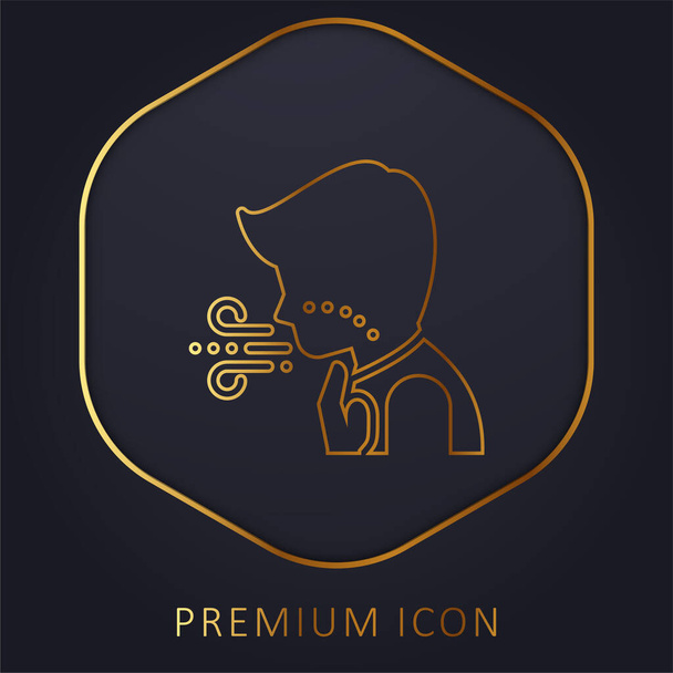 Respiración de línea dorada logotipo premium o icono - Vector, imagen