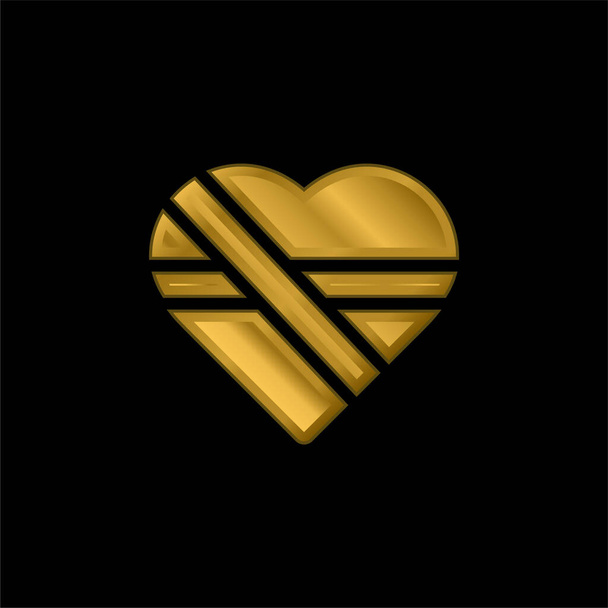 Bandage gold plated metalic icon or logo vector - Vector, Image