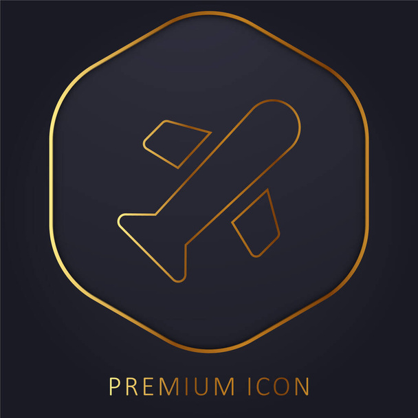 Aereo linea dorata logo premium o icona - Vettoriali, immagini