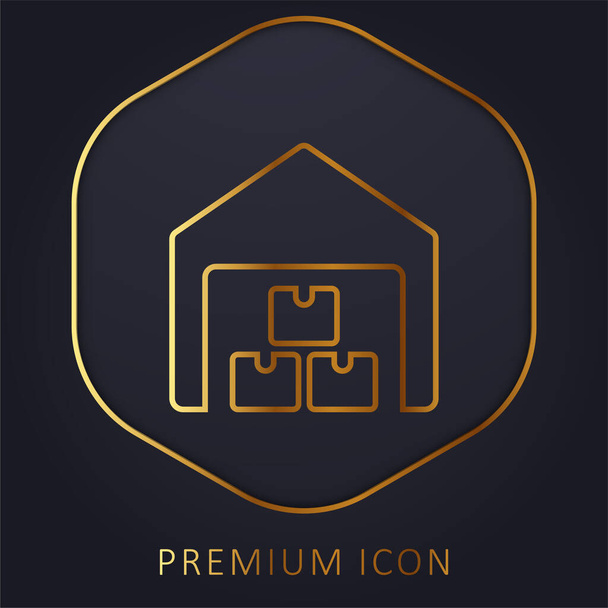Pudełka złotej linii logo premium lub ikona - Wektor, obraz