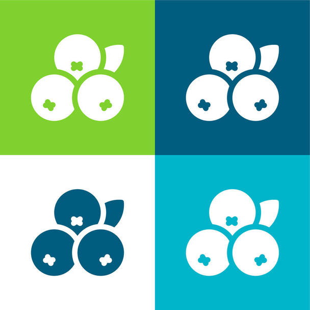 Acai Set icona minimale a quattro colori piatto - Vettoriali, immagini
