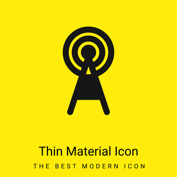 Antena mínima ícone material amarelo brilhante - Vetor, Imagem