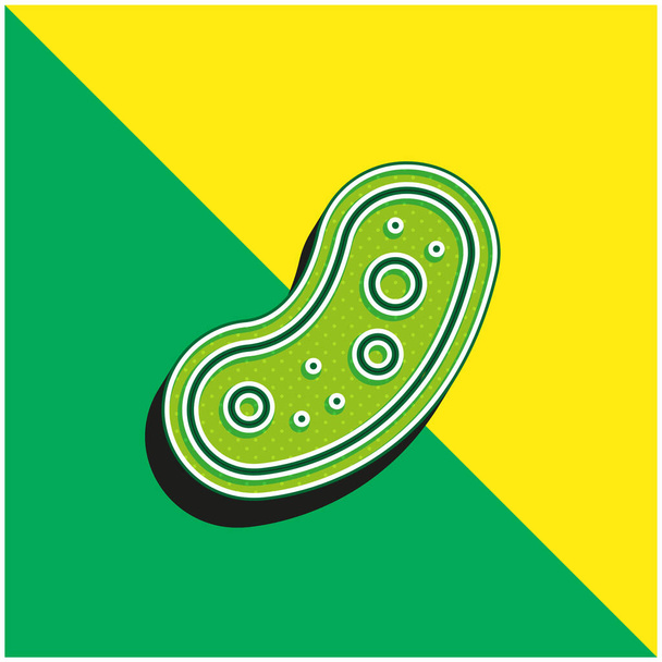 Bacteriën Groen en geel modern 3D vector icoon logo - Vector, afbeelding