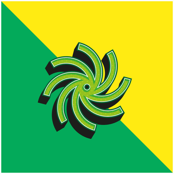 Musta aukko Vihreä ja keltainen moderni 3d vektori kuvake logo - Vektori, kuva